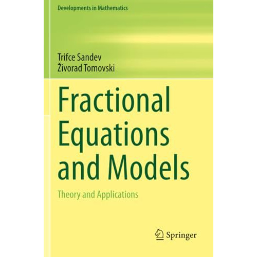 Fractional Equations and Models: Theory and Applications [Paperback]