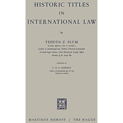 Historic Titles in International Law [Paperback]