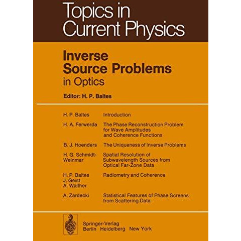 Inverse Source Problems in Optics [Paperback]