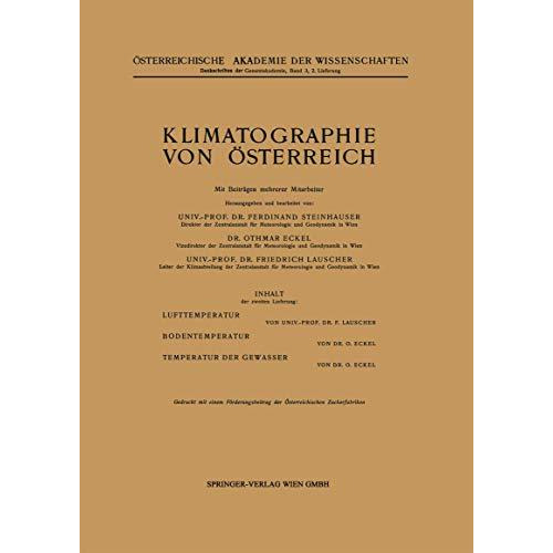 Klimatographie von ?sterreich [Paperback]