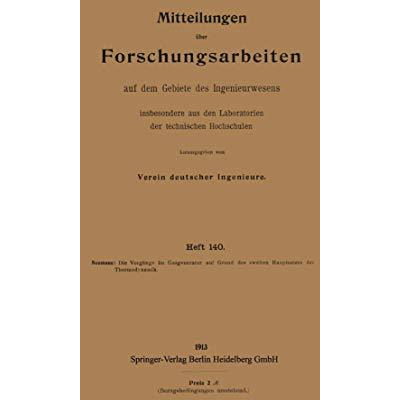 Mitteilungen ?ber Forschungsarbeiten auf dem Gebiete des Ingenieurwesens [Paperback]