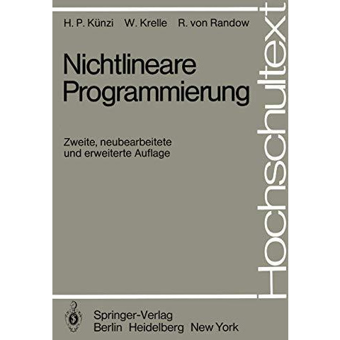 Nichtlineare Programmierung [Paperback]