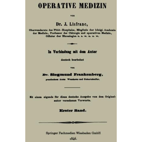 Operative Medizin: Erster Band [Paperback]