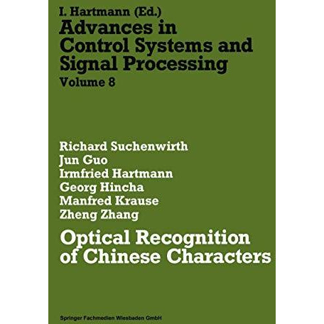 Optical Recognition of Chinese Characters [Paperback]