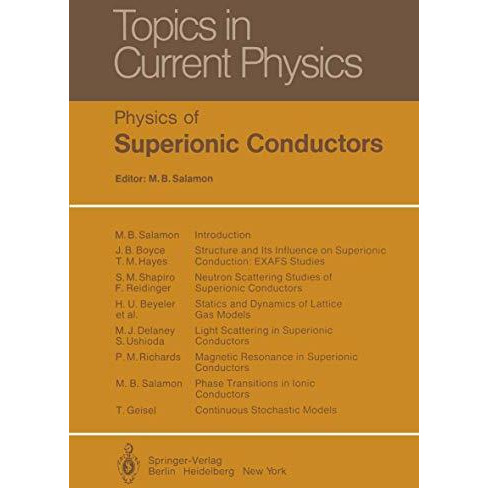 Physics of Superionic Conductors [Paperback]