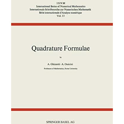 Quadrature Formulae [Paperback]