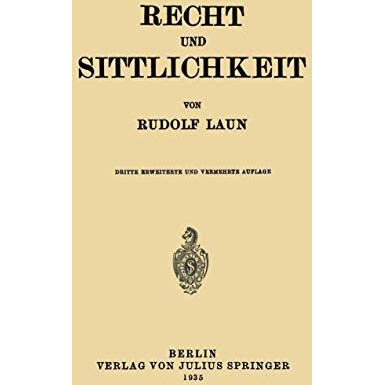 Recht und Sittlichkeit [Paperback]