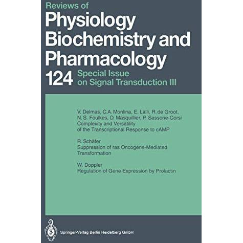 Reviews of Physiology Biochemistry and Pharmacology [Paperback]