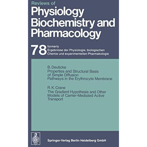 Reviews of Physiology, Biochemistry and Pharmacology: Ergebnisse der Physiologie [Paperback]