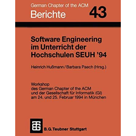 Software Engineering im Unterricht der Hochschulen SEUH 94 [Paperback]