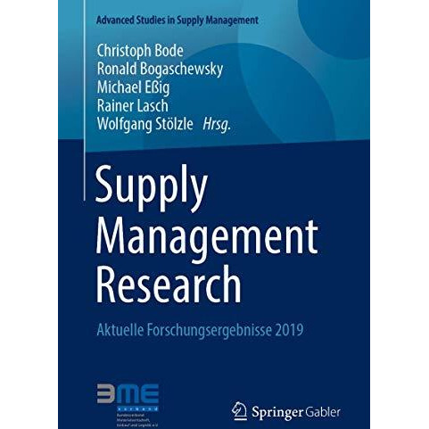 Supply Management Research: Aktuelle Forschungsergebnisse 2019 [Paperback]