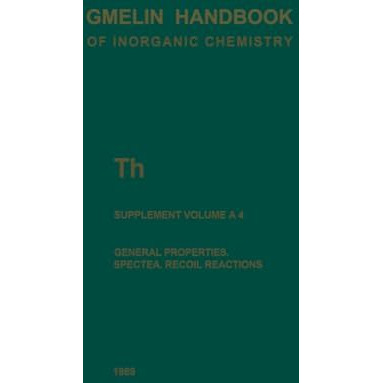 Th Thorium: General Properties. Spectra. Recoil Reactions [Paperback]