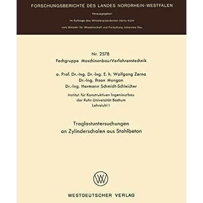 Traglastuntersuchungen an Zylinderschalen aus Stahlbeton [Paperback]