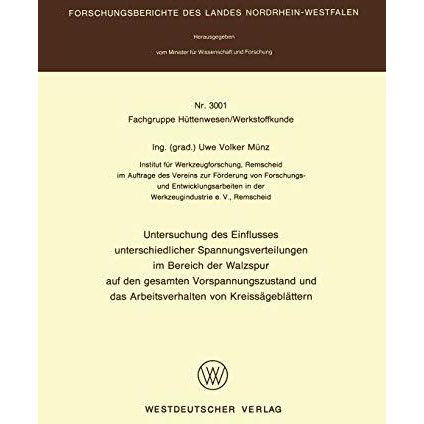 Untersuchung des Einflusses unterschiedlicher Spannungsverteilungen im Bereich d [Paperback]