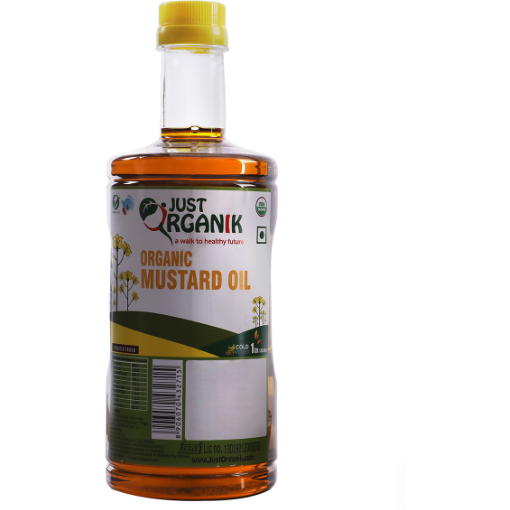 Just Organik Wood Cold Pressed, Unrefined Mustard Oil 1 Liter