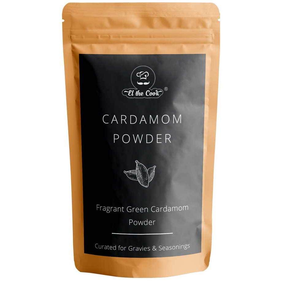 EL The Cook Green Cardamom Powder | Aromatic Indian Spice | Natural, Vegan, Gluten Free, NON-GMO, Resealable Bag | Ideal for Indian, Middle-Eastern Cooking, Tea, Baking & Desserts | 1.7oz (50gm) (Flavor Green Cardamom)