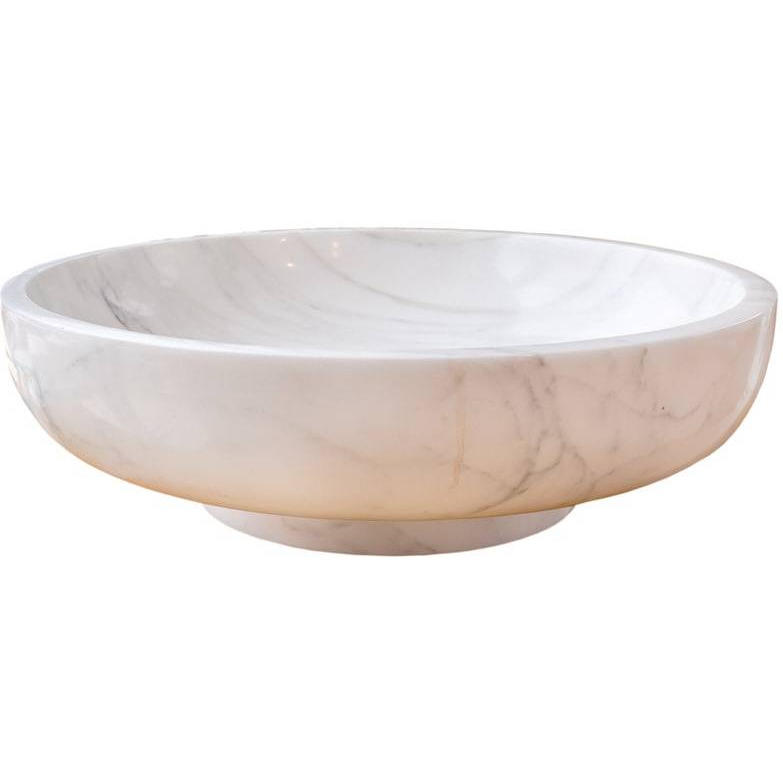 White Marble Counter Top Washbasin / Countertop round natural stone washbasin / Marble counter Basin / Vanity Sink / Marble Round Vessel Sink Polished