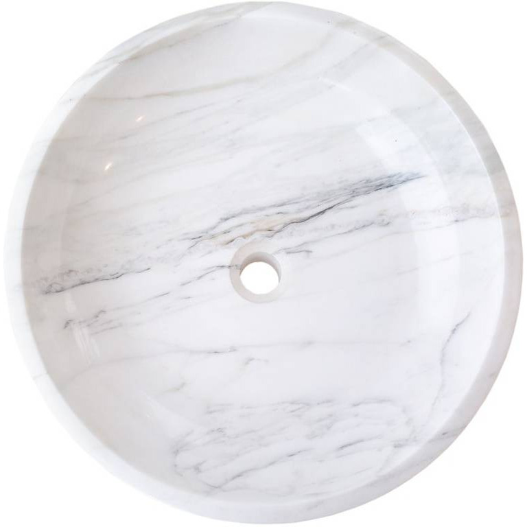 White Marble Counter Top Washbasin / Countertop round natural stone washbasin / Marble counter Basin / Vanity Sink / Marble Round Vessel Sink Polished