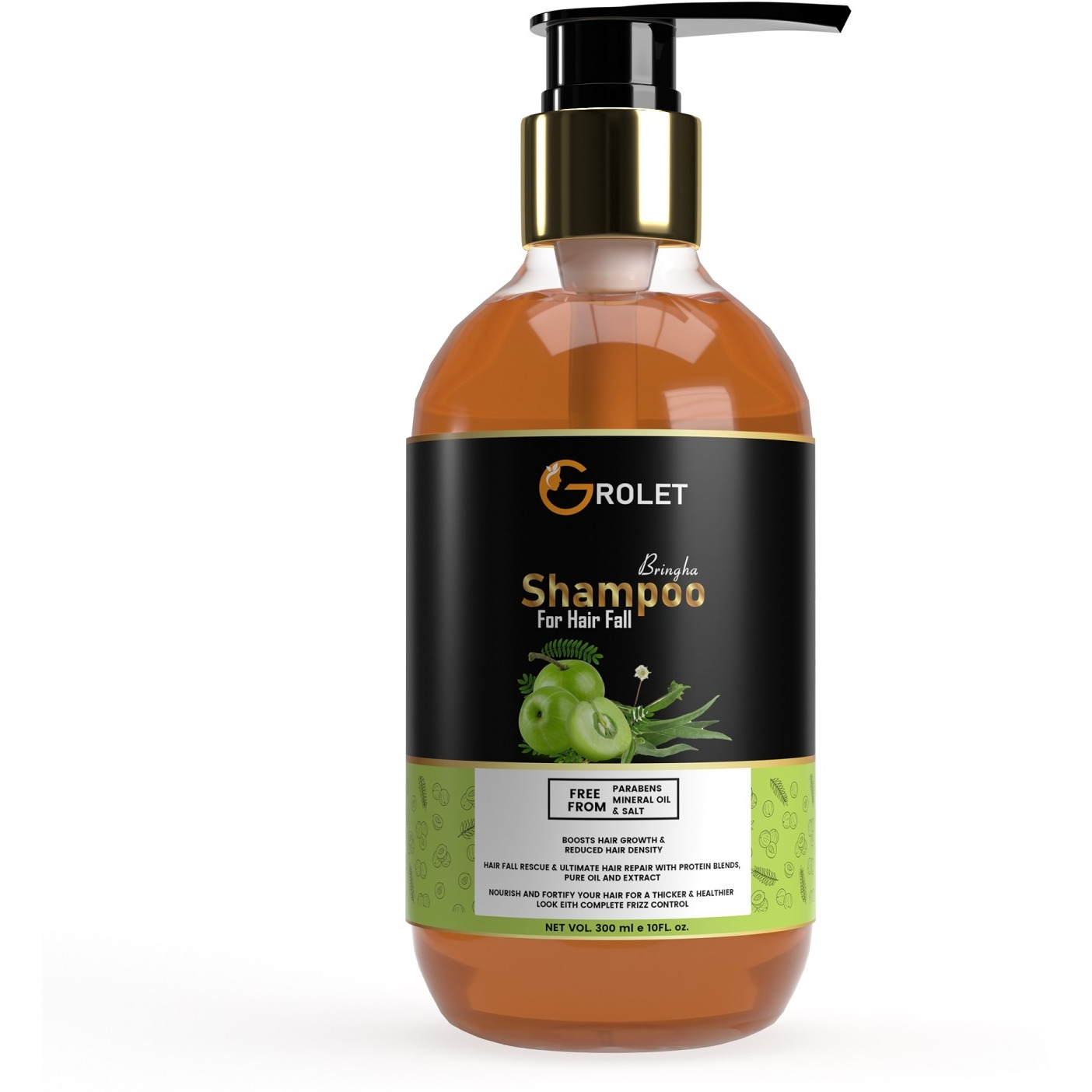 Grolet Natural Bhringraj Amla Dandruff Control Shampoo