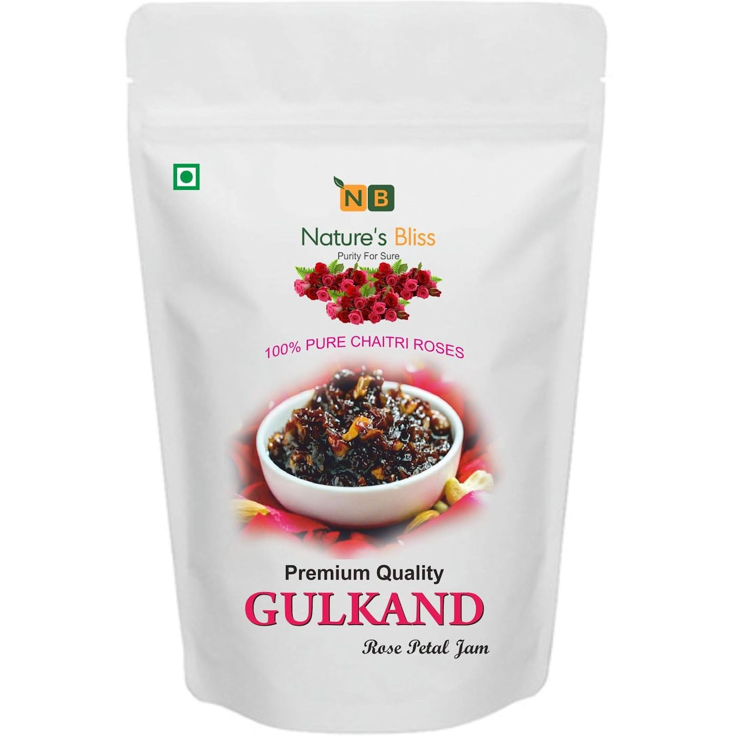 Nature's Bliss Natural Himalayan Organic Gulkand (Rose Petal Jam) Gulkand Organic - (400gram)