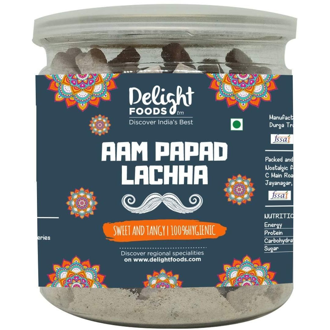 Delight Foods Premium Aam Papad Lachha, Indian Mouth Freshner,After Meal Digestive Mukhwas, Hygienically Packed, 300 Grams