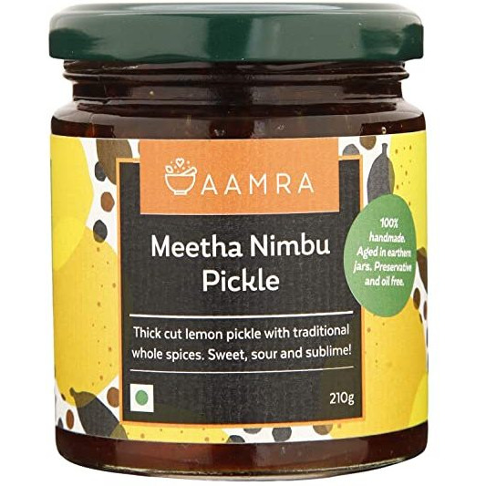 Aamra Homemade Traditional Dry Mango Pickle 150 GM, Meetha Nimbu Pickle 210 GM COMBO PACK