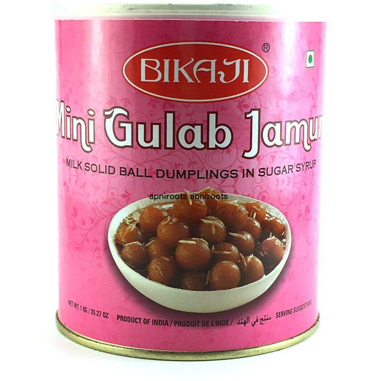 Case of 12 - Bikaji Mini Gulab Jamun Can - 1 Kg (2.2 Lb)