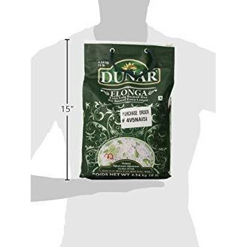 Dunar Elonga Extra Long Basmati Rice - 10 Lb (4.5 Kg)