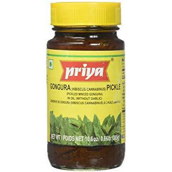 Case of 24 - Priya Gongura Pickle No Garlic - 300 Gm (10 Oz)