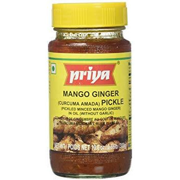 Case of 24 - Priya Mango Ginger Pickle Without Garlic - 300 Gm (10.58 Oz) [50% Off]