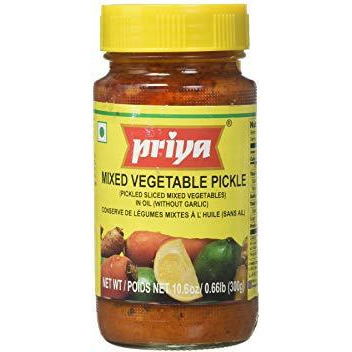 Case of 24 - Priya Mixed Vegetable Pickle No Garlic - 300 Gm (10 Oz)