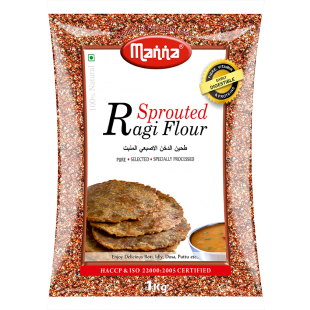 Case of 20 - Manna Sprouted Ragi Flour - 1 Kg (2.2 Lb)