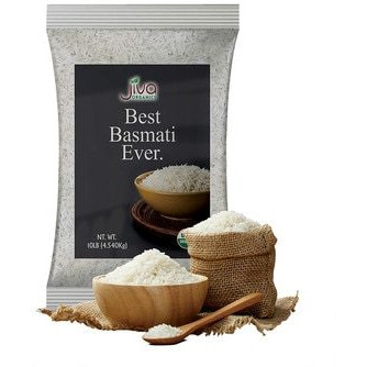 Case of 4 - Jiva Organics Basmati Rice White - 10 Lb (4.5 Kg)