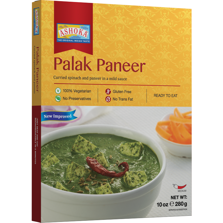 Case of 20 - Ashoka Palak Paneer Ready To Eat - 10 Oz (280 Gm)