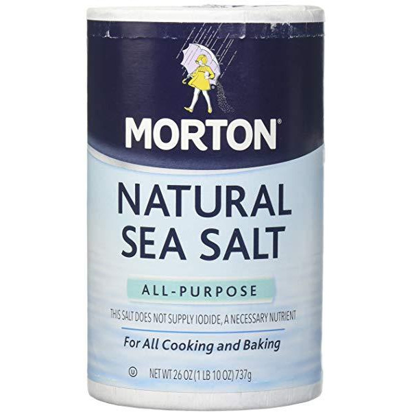 Case of 6 - Morton Natural Sea Salt - 26 Oz (737 Gm)