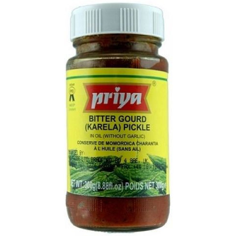 Case of 24 - Priya Bitter Gourd Pickle No Garlic - 300 Gm (10 Oz)
