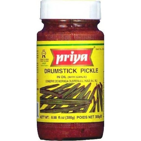 Case of 24 - Priya Drumstick Pickle With Garlic - 300 Gm (10 Oz)