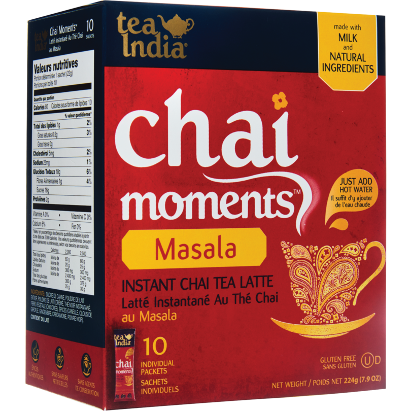 Tea India Unsweetened Chai Moments Masala 10 Sachets - 124 Gm (4.4 Oz)