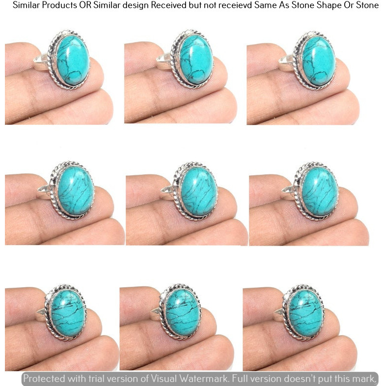 Turquoise 20 Piece Wholesale Ring Lots 925 Sterling Silver Ring NRL-1731