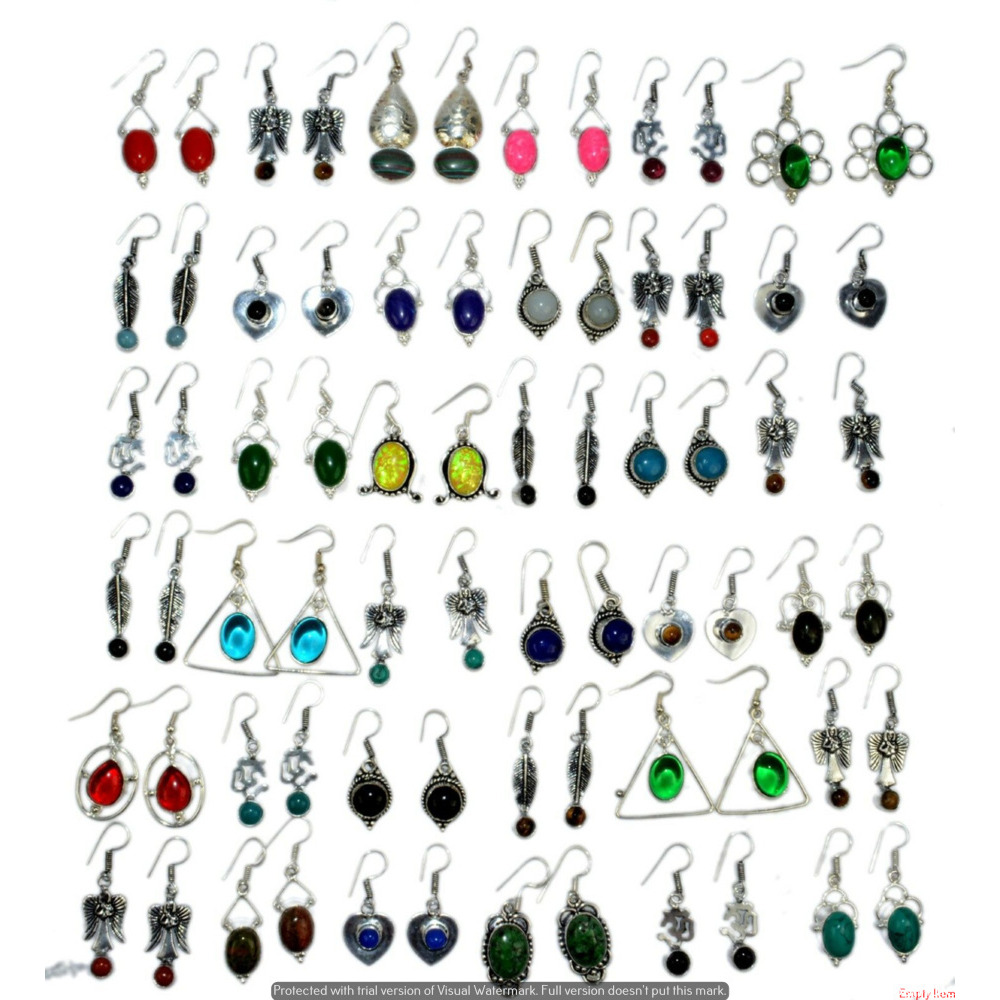 Multi & Mixed 10 Pair Wholesale Lot 925 Sterling Silver Earring NLE-604