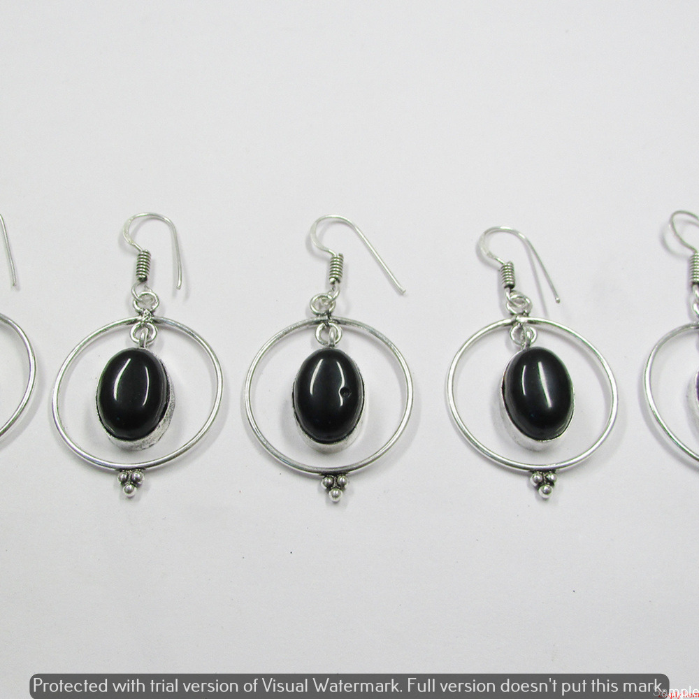 Black Onyx 50 Pair Wholesale Lot 925 Sterling Silver Earring NLE-2355