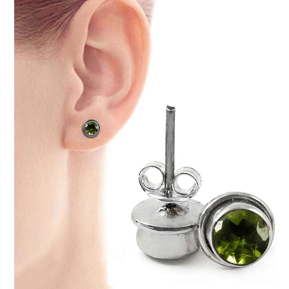 Great!! 925 Sterling Silver Peridot Studs