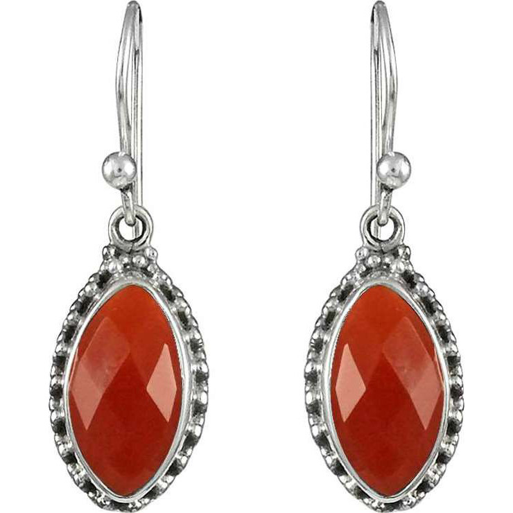 Beauty in Queen! 925 Sterling Silver Carnelian Earrings