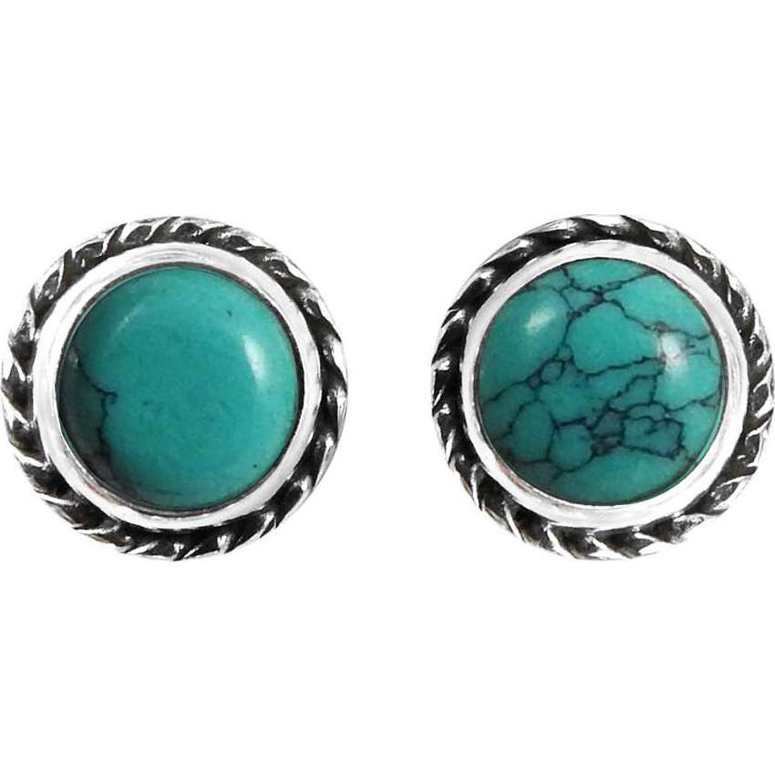 Big Fabulous !! 925 Sterling Silver Turquoise Stud Earrings