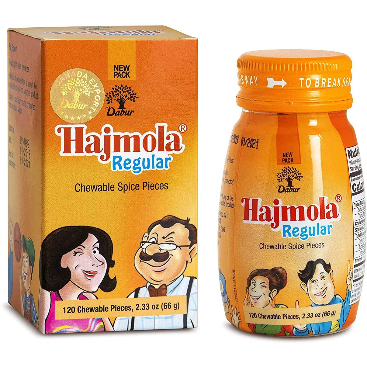 Case of 36 - Dabur Hajmola Regular - 66 Gm (2.3 Oz)