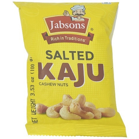 Case of 16 - Jabsons Salted Kaju Cashew Nuts - 100 Gm (3.5 Oz)