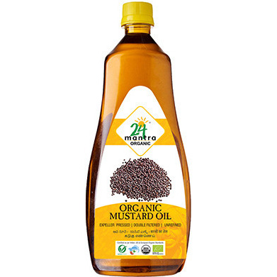 Case of 9 - 24 Mantra Organic Mustard Oil - 1 L (33.8 Fl Oz) [50% Off]