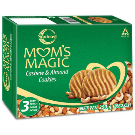 Case of 36 - Sunfeast Mom's Magic Cashew & Almond Cookies - 250 Gm (8.8 Oz)