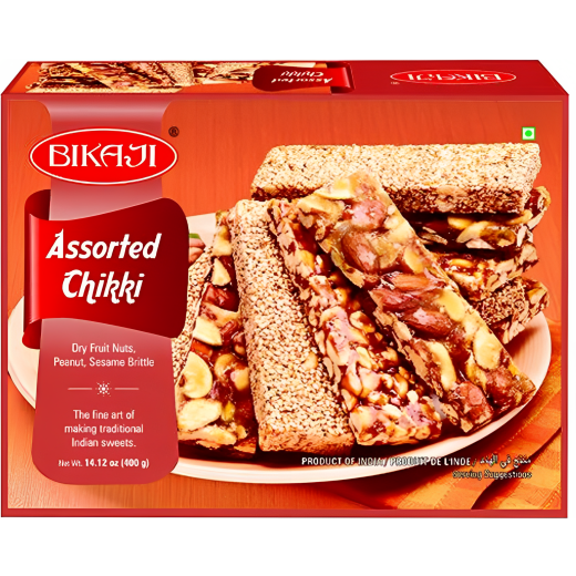 Case of 20 - Bikaji Assorted Chikki - 400 Gm (14.1 Oz)