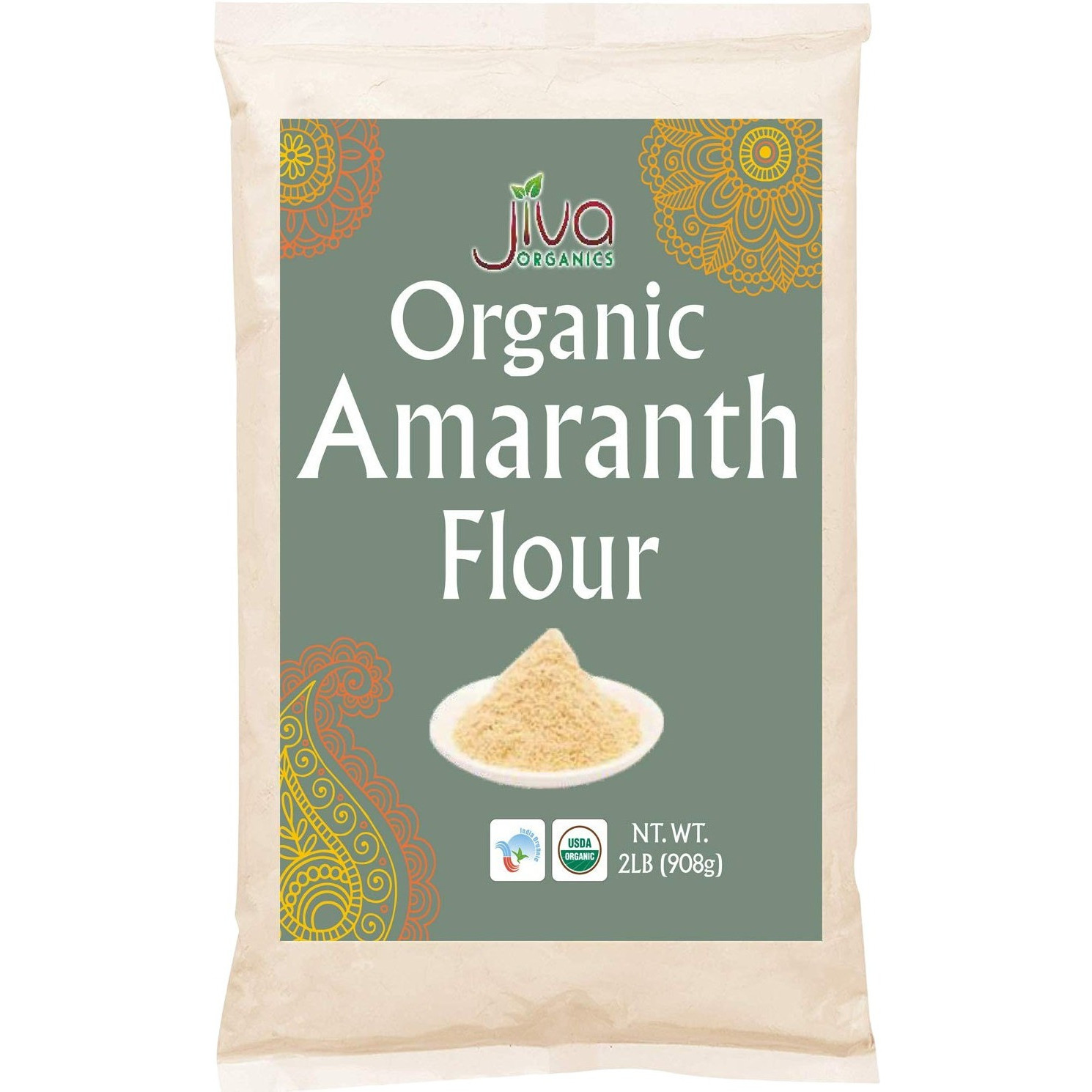 Case of 12 - Jiva Organics Organic Amaranth Flour - 2 Lb (907 Gm)